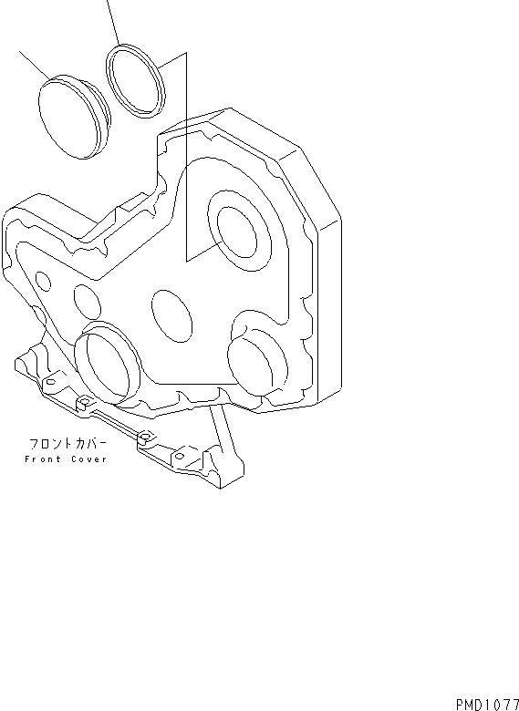 Komatsu parts book diagram for S4D102E-1N-2D S/N 26200163-UP: TACHOMETER DRIVE COVER