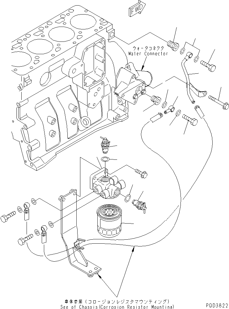 Komatsu parts book diagram for S4D102E-1N-2D S/N 26200163-UP: CORROSION RESISTOR(#26226525-26259790)