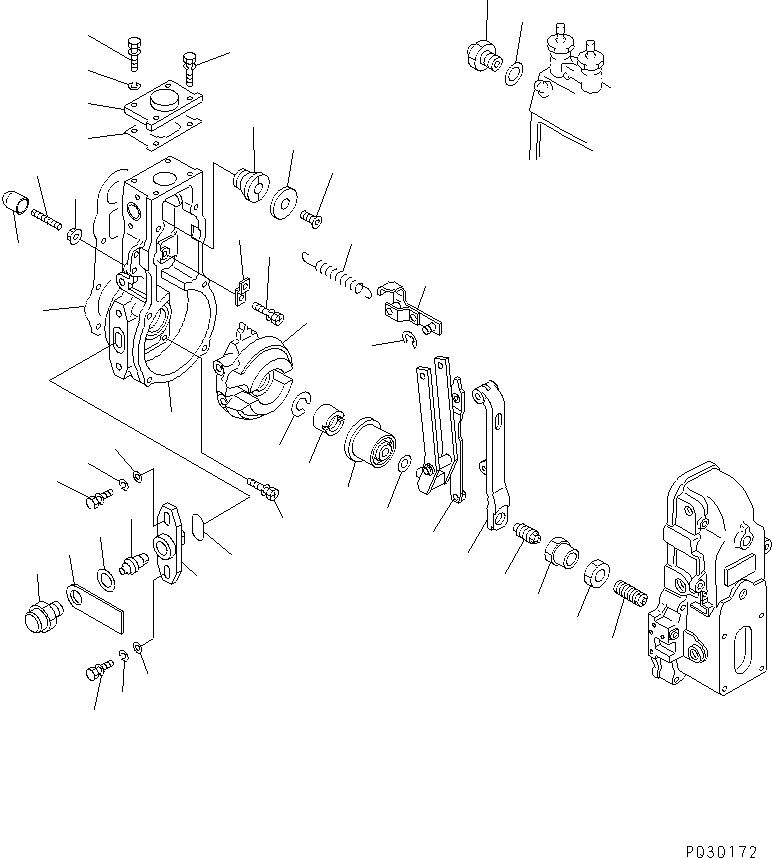 Komatsu parts book diagram for S4D102E-1K-2 S/N 26200163-UP: FUEL INJECTION PUMP (GOVERNOR) (1/2) (FOR REGULATION OF EPA) (INNER PARTS)(#26230100-)