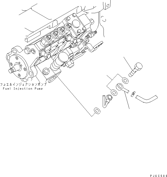 Komatsu parts book diagram for S4D102E-1K-2 S/N 26200163-UP: FUEL LIFT PUMP(#26258633-)
