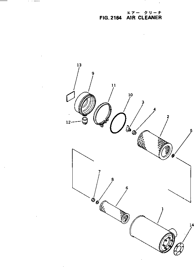 Engines Komatsu / S4D105-5E S/N 101262-UP(s4d1050c) / AIR CLEANER(#101262-151706)(030070 : 2164)