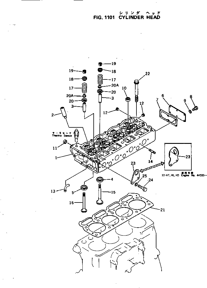 Engines Komatsu / S4D105-3J S/N 44605-UP(s4d105dc) / CYLINDER HEAD(030010 : 1101)