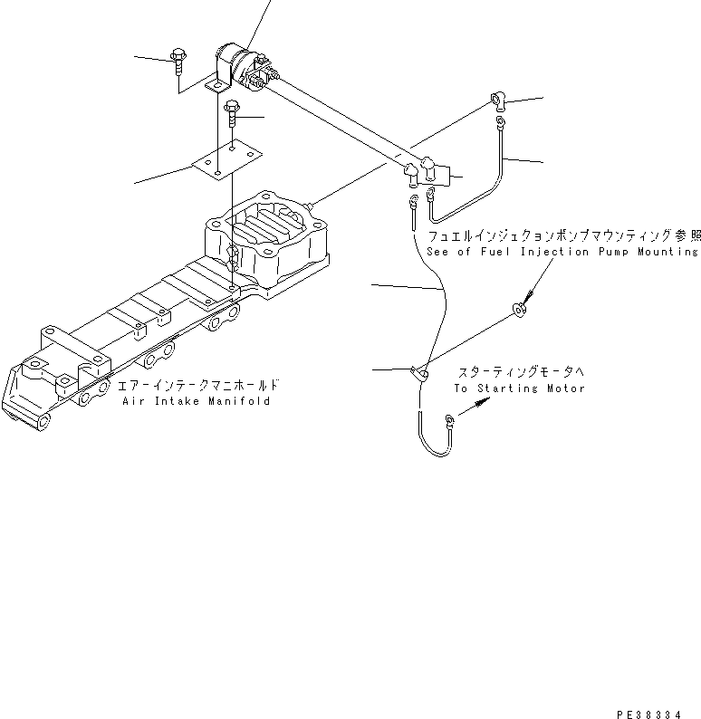 Komatsu parts book diagram for S4D95L-1K-C S/N 135080-UP: HEATER SWITCH