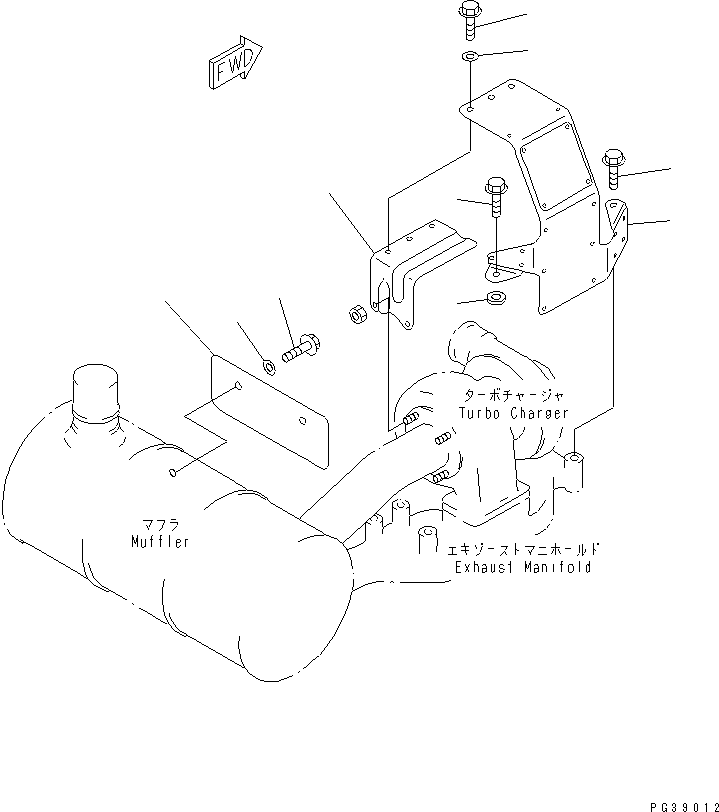 Komatsu parts book diagram for S4D95L-1K-C S/N 135080-UP: HEAT SHIELD(#143760-160811)
