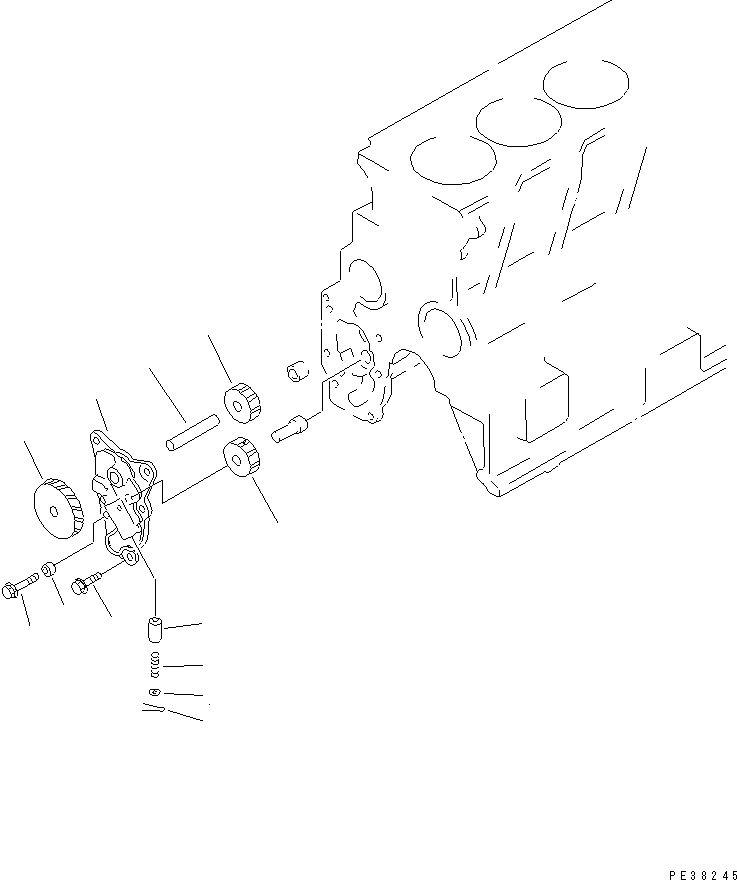 Komatsu parts book diagram for S4D95L-1K-C S/N 135080-UP: OIL PUMP (WITH BYPASS FILTER)