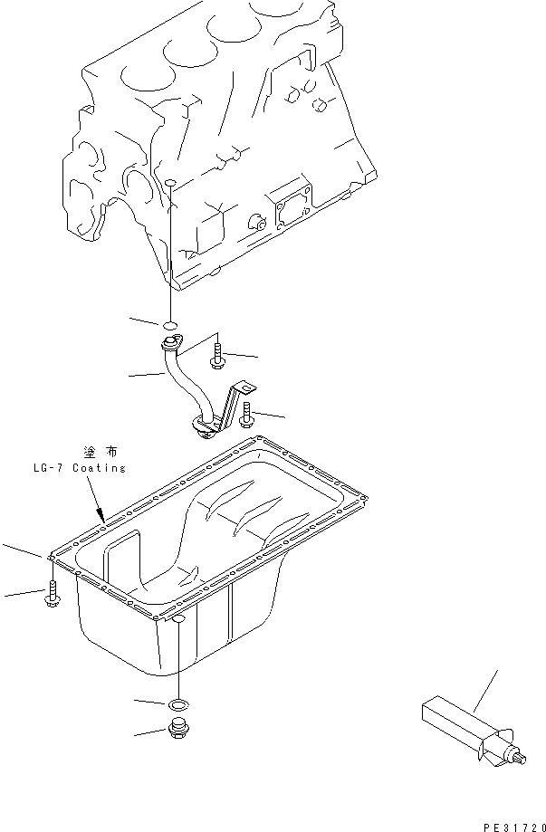 Komatsu parts book diagram for S4D95L-1K-C S/N 135080-UP: OIL PAN AND SUCTION TUBE(#143761-160811)