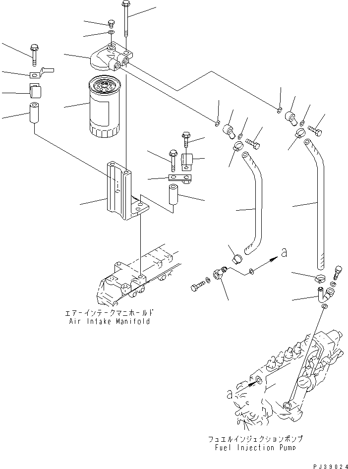 Komatsu parts book diagram for S4D95L-1K-C S/N 135080-UP: FUEL FILTER
