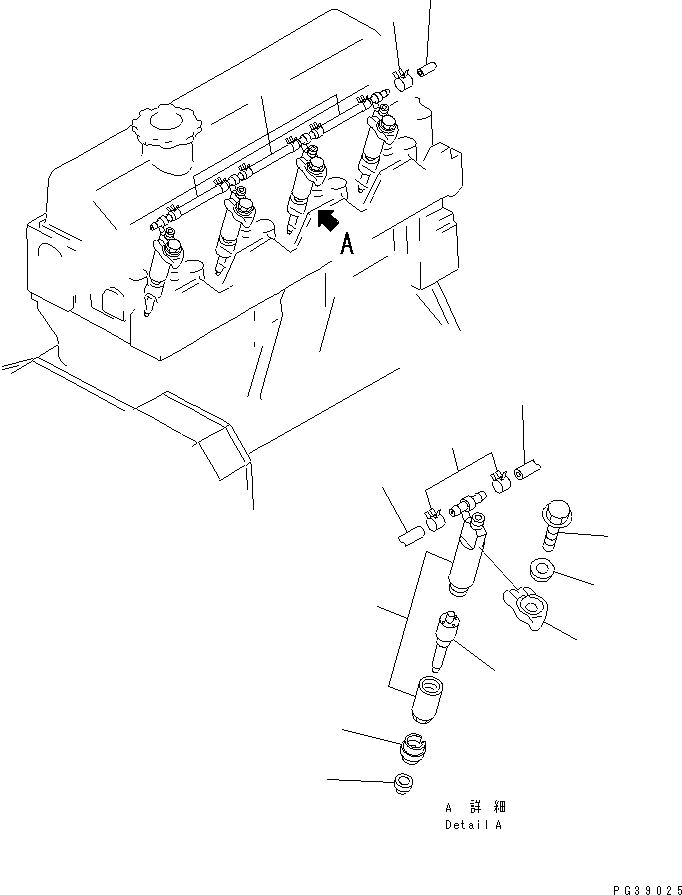 Komatsu parts book diagram for S4D95L-1K-C S/N 135080-UP: INJECTION NOZZLE