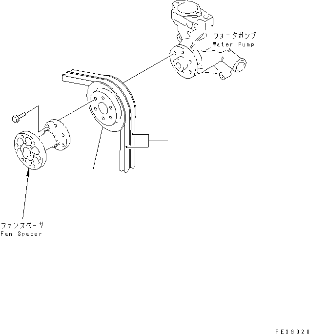 Komatsu parts book diagram for S4D95L-1K-C S/N 135080-UP: WATER PUMP PULLEY