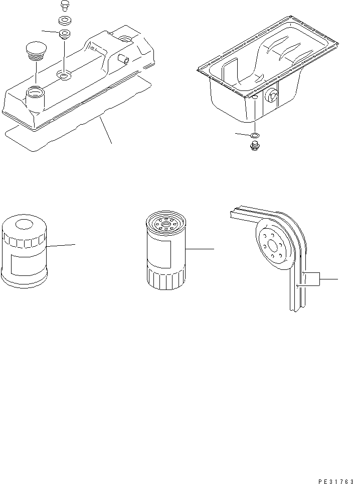 Komatsu parts book diagram for S4D95L-1K-C S/N 135080-UP: SPARE PARTS