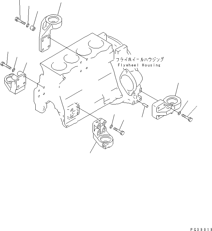 Engines Komatsu / S4D95L-1L S/N 135080-UP(s4d95l2c) / ENGINE MOUNTING(030220 : A2250-A0C2)