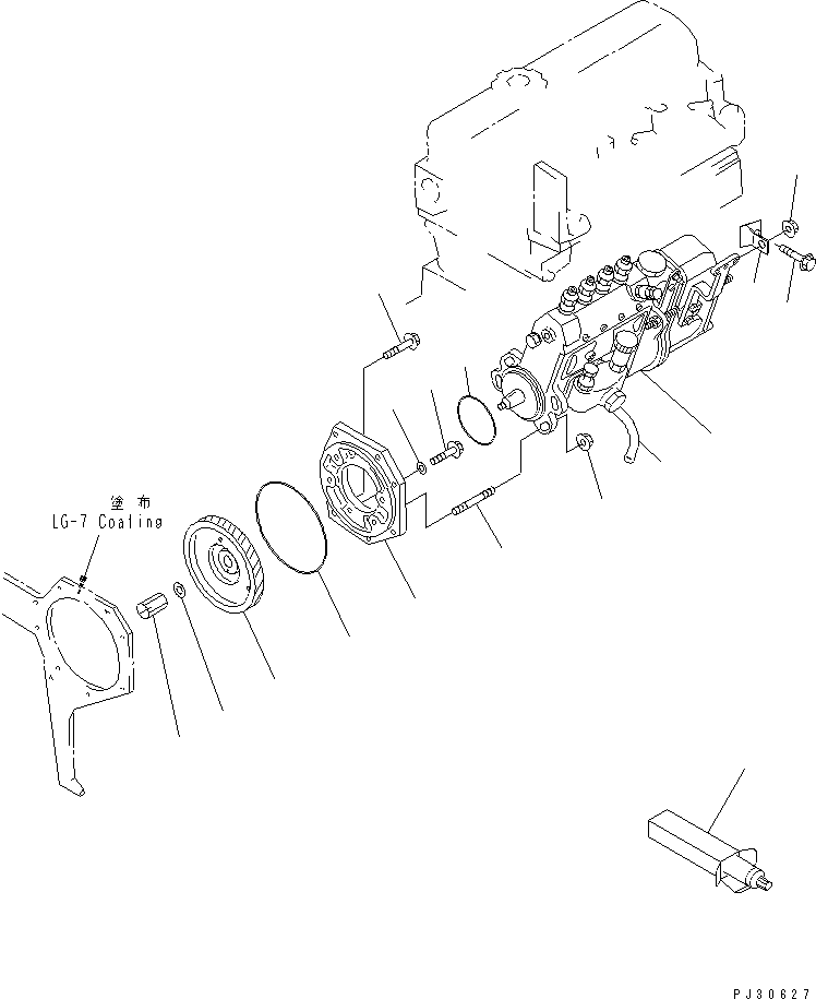 Engines Komatsu / S4D95L-1L S/N 135080-UP(s4d95l2c) / FUEL INJECTION PUMP MOUNTING(030310 : A4010-A0T3)