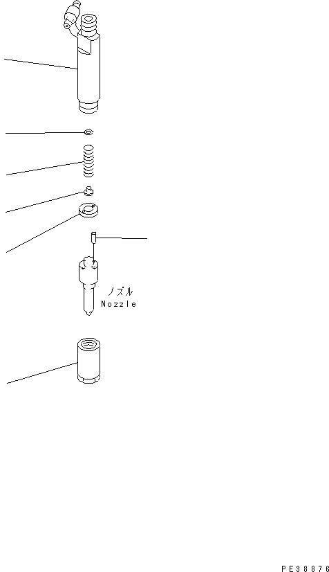 Komatsu parts book diagram for S4D95L-1L S/N 135080-UP: NOZZLE HOLDER (INNER PARTS)