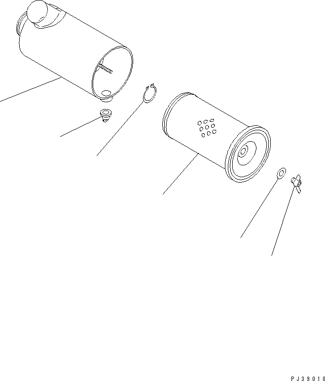 Komatsu parts book diagram for S4D95L-1N S/N 135080-UP: AIR CLEANER (SINGLE ELEMENT TYPE)