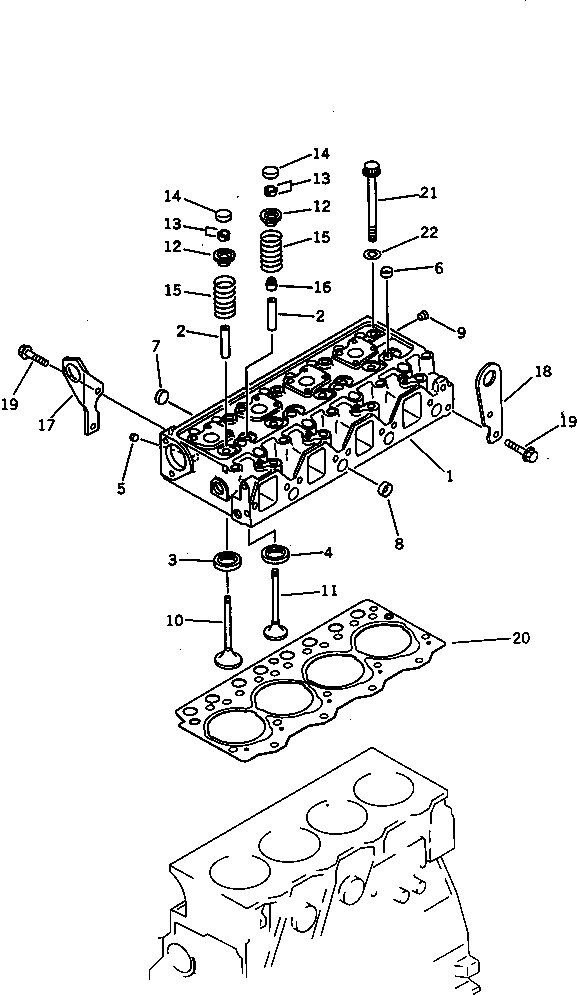 Engines Komatsu / S4D95L-1B-3 S/N 48811-UP(s4d95l6c) / CYLINDER HEAD(030010 : 0101)