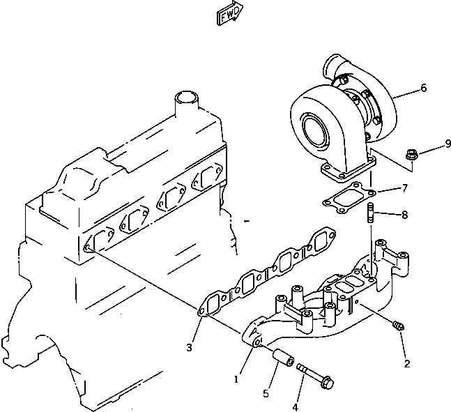 Engines Komatsu / S4D95L-1B-3 S/N 48811-UP(s4d95l6c) / EXHAUST MANIFOLD AND TURBOCHARGER(030060 : 0151)
