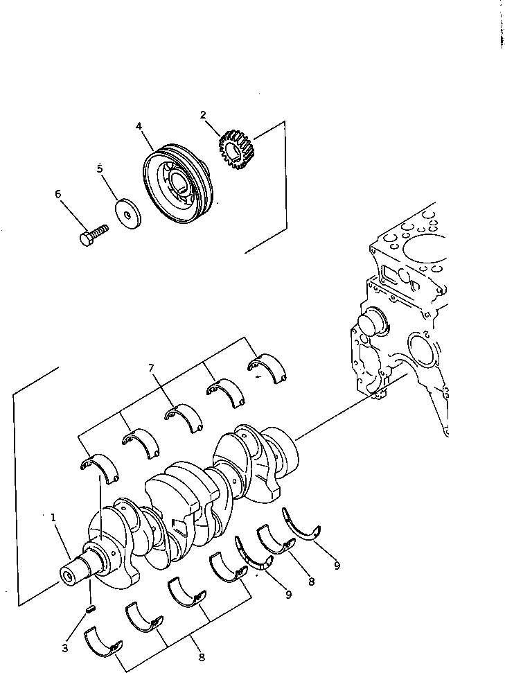 Engines Komatsu / S4D95L-1D S/N 48797-UP(s4d95l7r) / CRANKSHAFT(060050 : 0231)