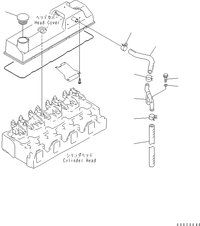 Engines Komatsu / S4D95LE-3C-2M S/N 100001-UP(s4d95l9c) / HEAD COVER RELATED PARTS(#102014-)(030060 : A1111-A0D8)
