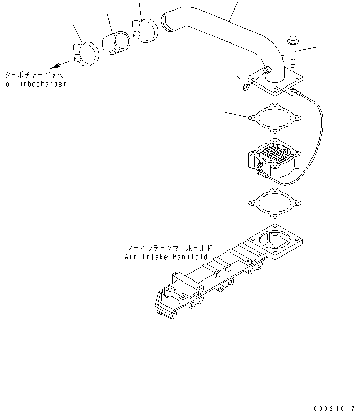 Engines Komatsu / S4D95LE-3C-2M S/N 100001-UP(s4d95l9c) / AIR INTAKE CONNECTOR(#102014-)(030080 : A1320-A0A9)