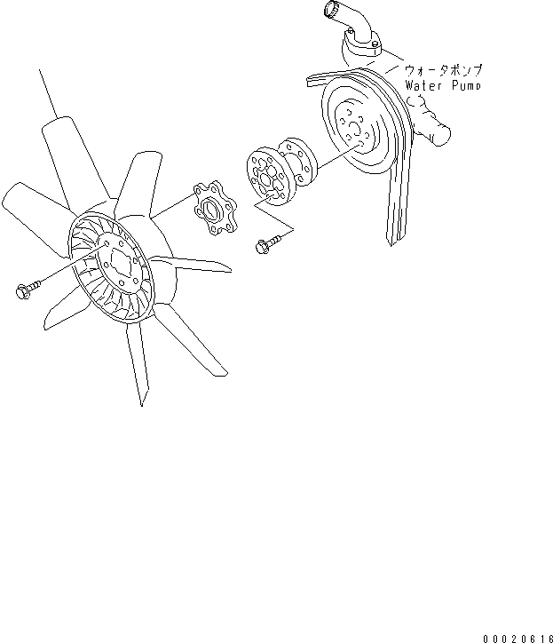 Engines Komatsu / S4D95LE-3C-2M S/N 100001-UP(s4d95l9c) / COOLING FAN(#102014-)(030570 : A5030-A0G2)
