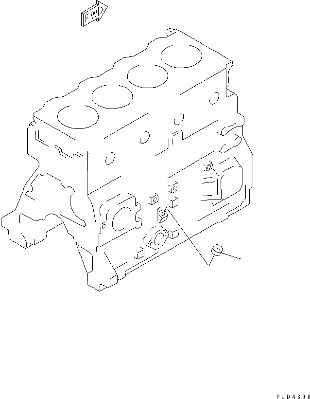 Komatsu parts book diagram for S4D95LE-3A-2 S/N 100001-UP: PLUG