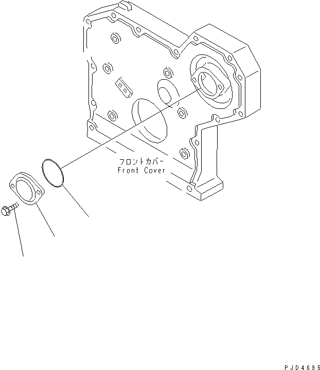 Komatsu parts book diagram for S4D95LE-3A-2 S/N 100001-UP: TACHO DRIVE COVER