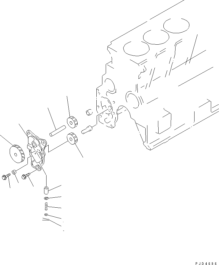 Komatsu parts book diagram for S4D95LE-3A-2 S/N 100001-UP: OIL PUMP