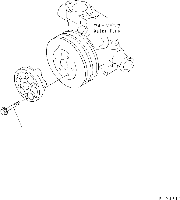 Komatsu parts book diagram for S4D95LE-3A-2 S/N 100001-UP: FAN SPACER MOUNTING