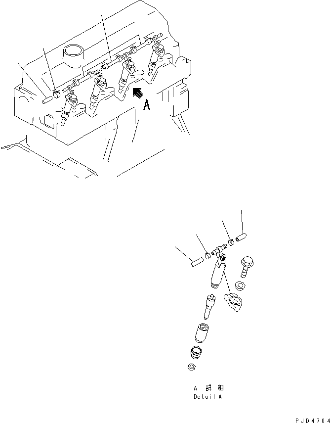 Engines Komatsu / S4D95LE-3A-2 S/N 100001-UP(s4d95lfr) / FUEL RETURN(030420 : A4230-A0A1)
