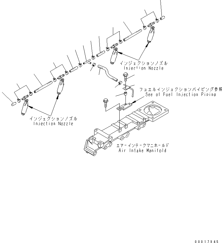 Engines Komatsu / S4D95LE-3A-2 S/N 100001-UP(s4d95lfr) / FUEL RETURN (CENTER RETURN SPEC.)(#101413-)(030430 : A4230-A0F4)