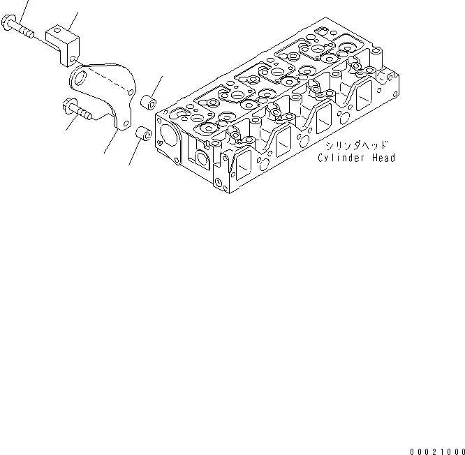Komatsu parts book diagram for S4D95LE-3B-2M S/N 100001-UP: FRONT HANGER(#102014-)
