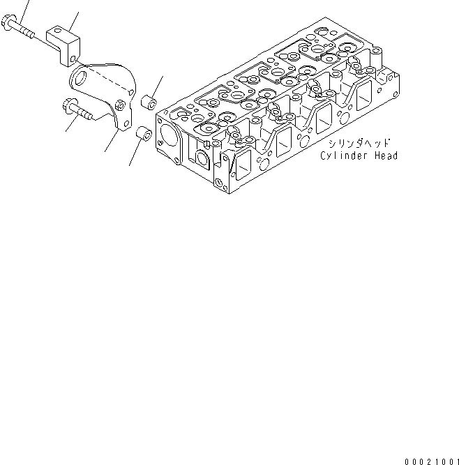 Komatsu parts book diagram for S4D95LE-3B-2M S/N 100001-UP: FRONT HANGER(#102014-)