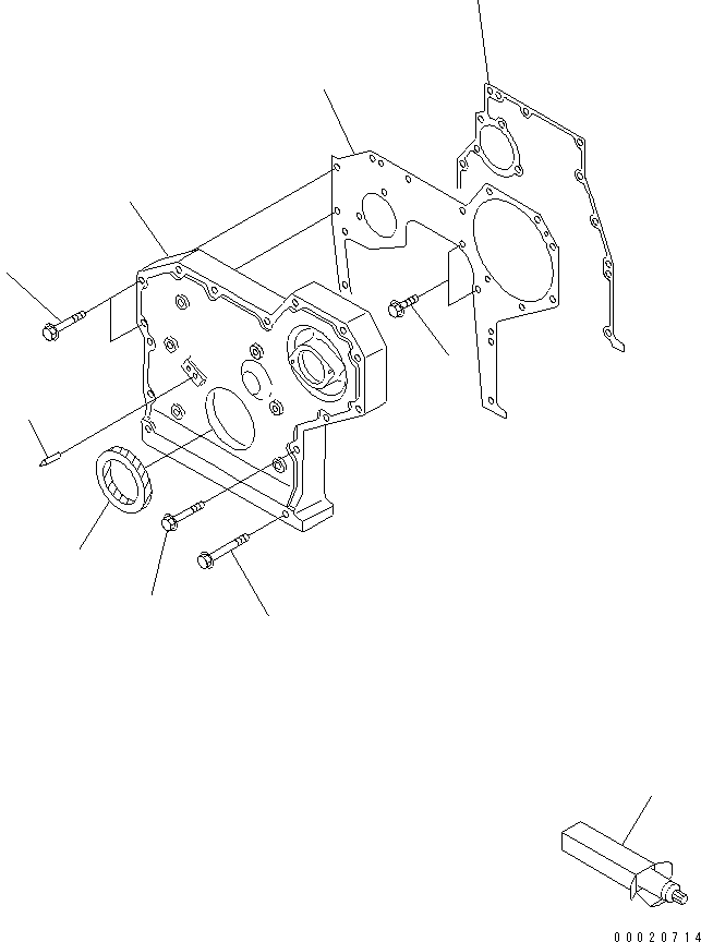Komatsu parts book diagram for S4D95LE-3B-2M S/N 100001-UP: FRONT COVER(#102014-)