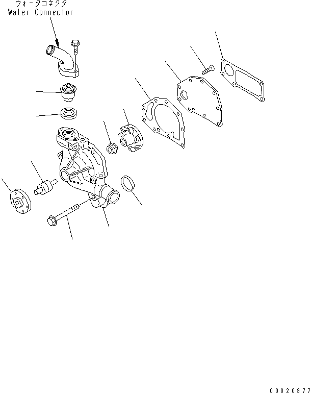 Komatsu parts book diagram for S4D95LE-3B-2M S/N 100001-UP: WATER PUMP(#102014-)