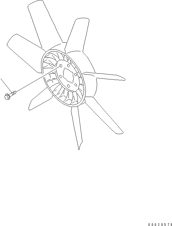 Komatsu parts book diagram for S4D95LE-3B-2M S/N 100001-UP: COOLING FAN BOLT(#102014-)