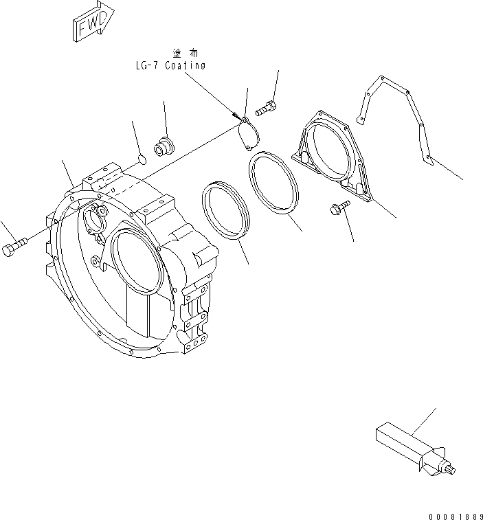 Engines Komatsu / S6D102E-D-1F-6S S/N 26200163-UP(s6d1001c) / FLYWHEEL HOUSING(#26238879-26253023)(030350 : A2219-01A1A)