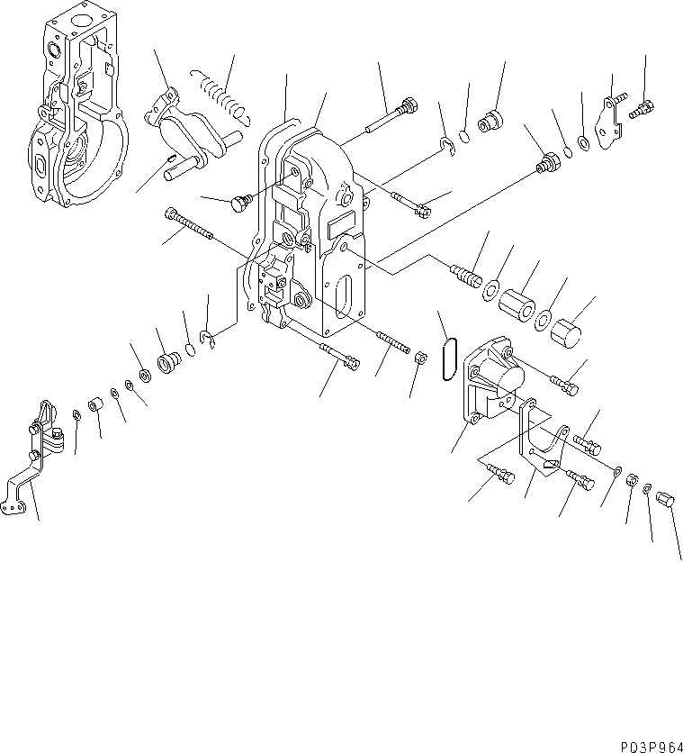 Komatsu parts book diagram for S6D102E-1F-US S/N 26200929-UP: FUEL INJECTION PUMP (GOVERNOR) (2/2) (INNER PARTS)