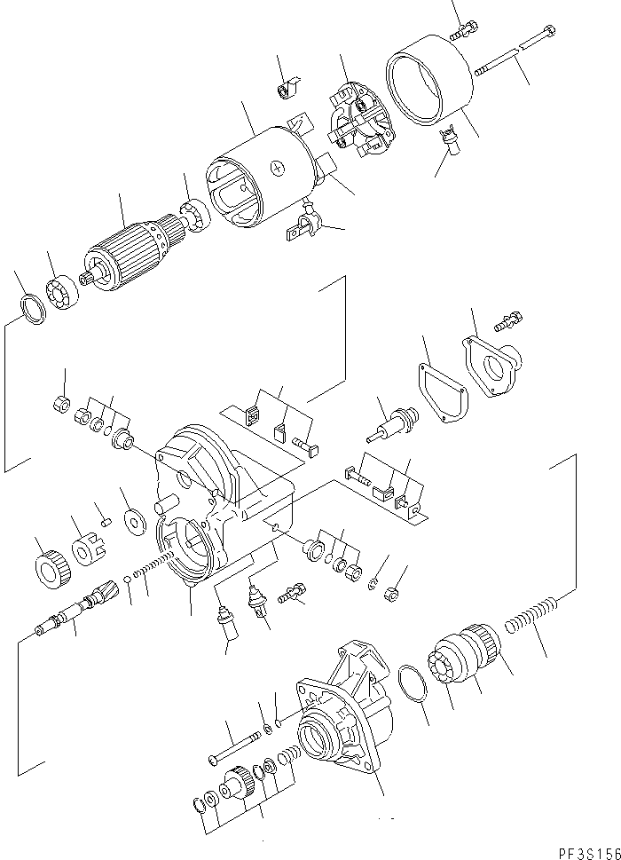 Komatsu parts book diagram for S6D102E-1F-US S/N 26200929-UP: STARTING MOTOR (4.5KW) (INNER PARTS)(#26200929-26239105)