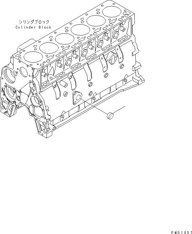 Komatsu parts book diagram for S6D102E-1FL-S2 S/N 26200929-UP: CYLINDER BLOCK BLIND PLUG(#26200939-)