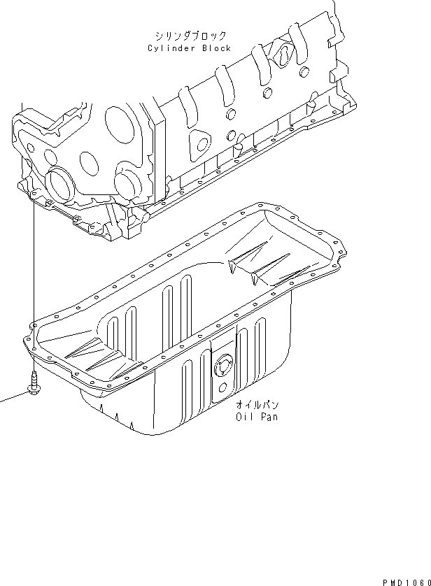 Komatsu parts book diagram for S6D102E-1FL-S2 S/N 26200929-UP: OIL PAN BOLT