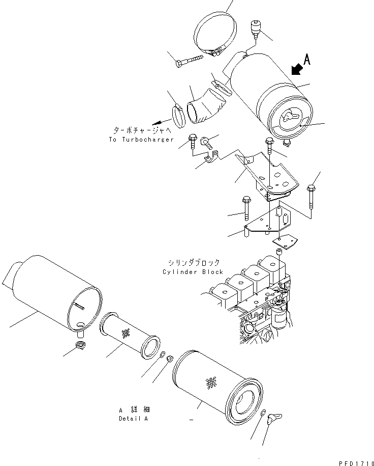 Komatsu parts book diagram for S6D102E-1E S/N 26200929-UP: AIR CLEANER