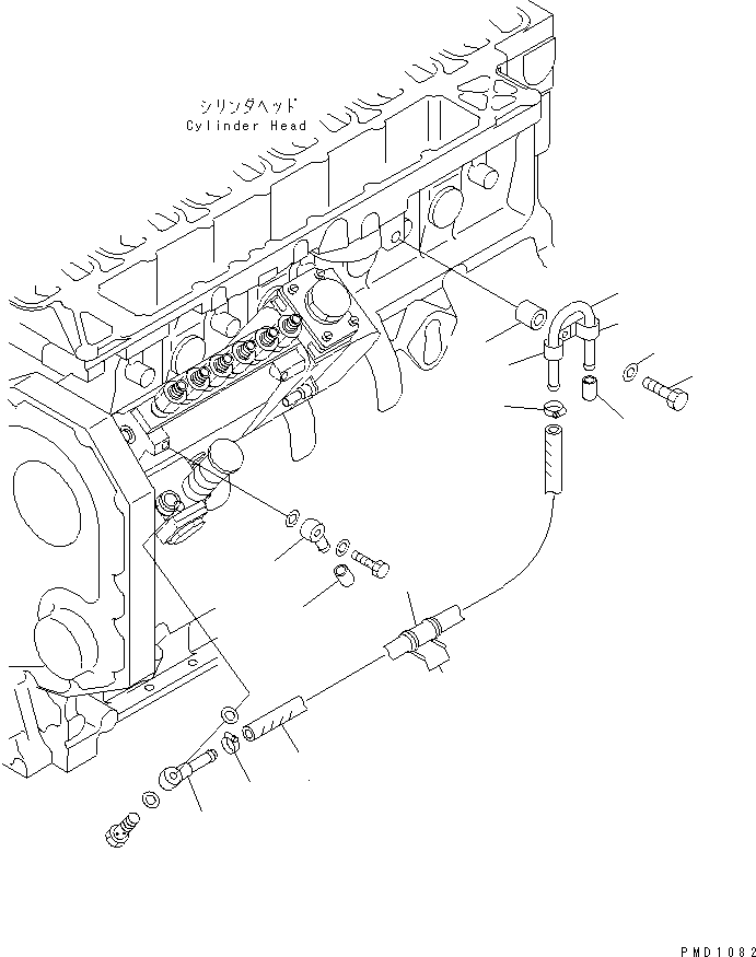 Komatsu parts book diagram for S6D102E-1E S/N 26200929-UP: FUEL HOSE