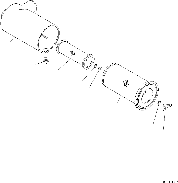 Komatsu parts book diagram for S6D102E-1F-S2 S/N 26200929-UP: AIR CLEANER (FORWERDED INDIVIDUALLY PARTS)(#26200929-26257405)