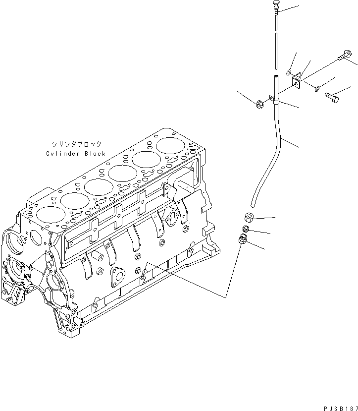 Engines Komatsu / S6D102E-1BB-C S/N 26200929-UP(s6d102ac) / OIL LEVEL GAUGE(#26277165-)(030270 : A2110-01B7Z)