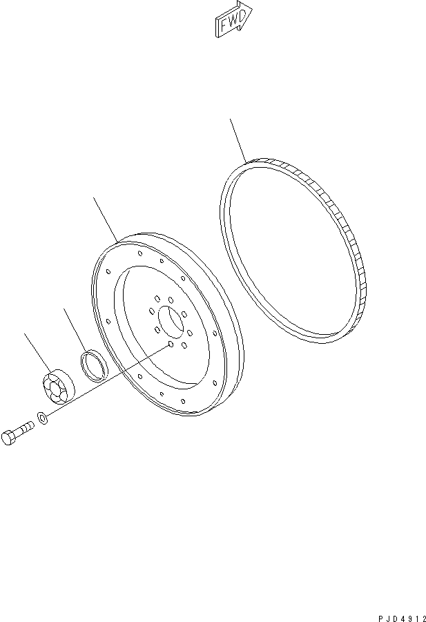 Engines Komatsu / S6D102E-1BB-C S/N 26200929-UP(s6d102ac) / FLYWHEEL (WITH PILOT BEARING)(#26249258-)(030320 : A2230-01A1)