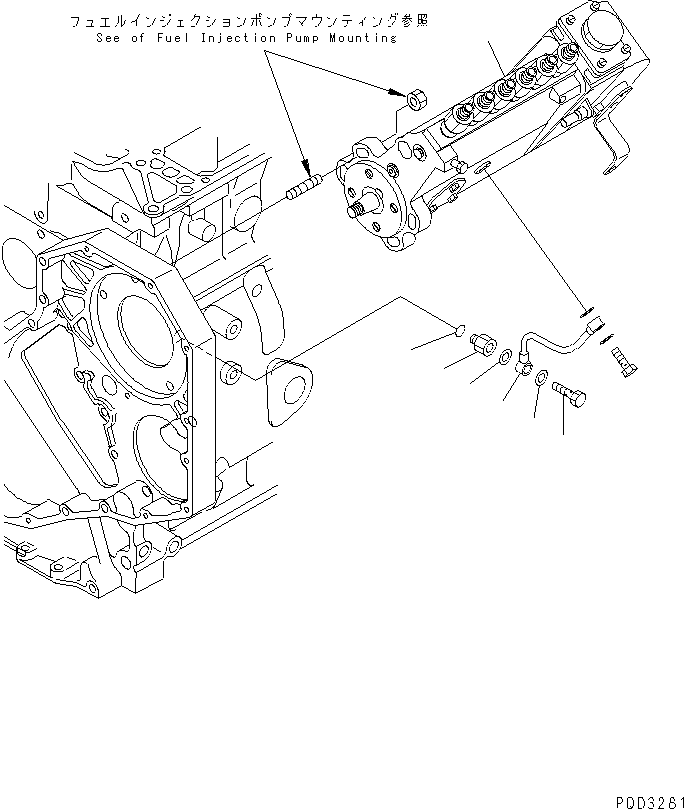 Engines Komatsu / S6D102E-1BB-C S/N 26200929-UP(s6d102ac) / FUEL INJECTION PUMP AND OIL PIPING(#26277165-)(030430 : A401P-01C2)