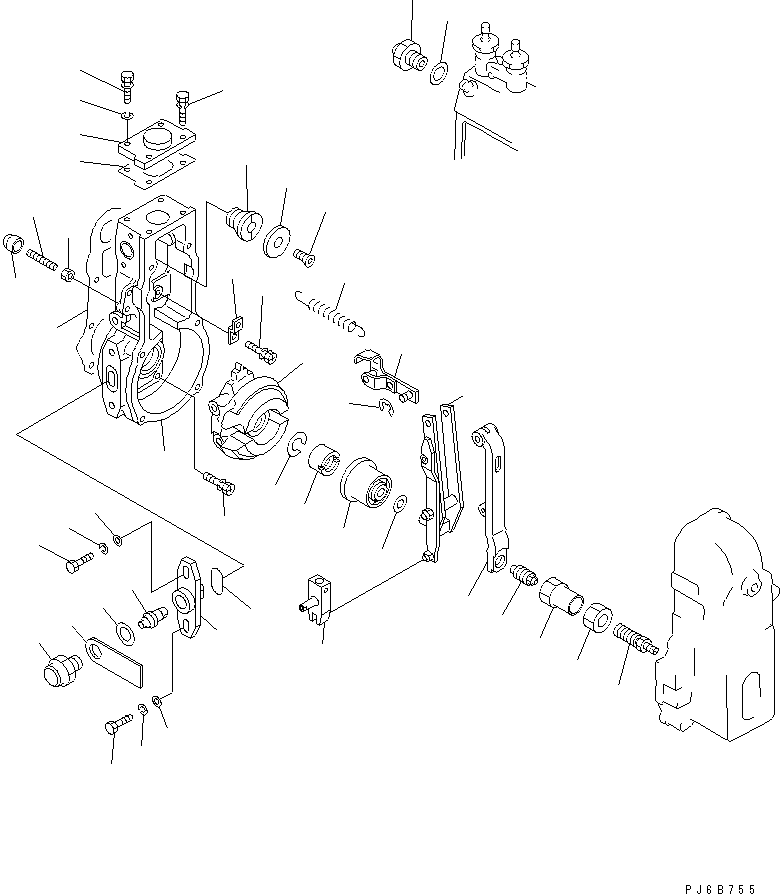 Engines Komatsu / S6D102E-1BB-C S/N 26200929-UP(s6d102ac) / FUEL INJECTION PUMP (GOVERNOR) (1/2) (INNER PARTS)(#26277165-)(030460 : A401P-04C2)