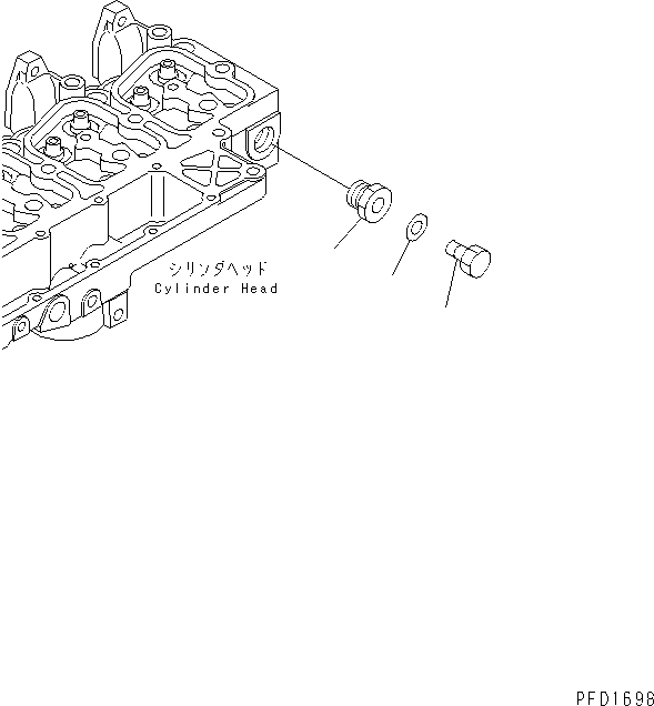 Komatsu parts book diagram for S6D102E-1T S/N 26200929-UP: WATER TEMPERATURE SENSOR ADAPTER(#26206782-)