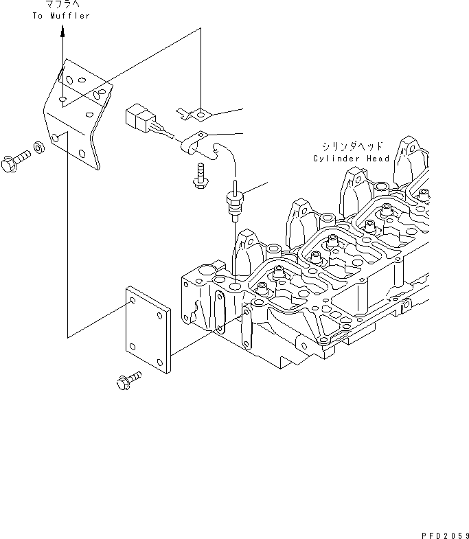 Komatsu parts book diagram for S6D102E-1T S/N 26200929-UP: WATER TEMPERATURE SENSOR(#26217494-)