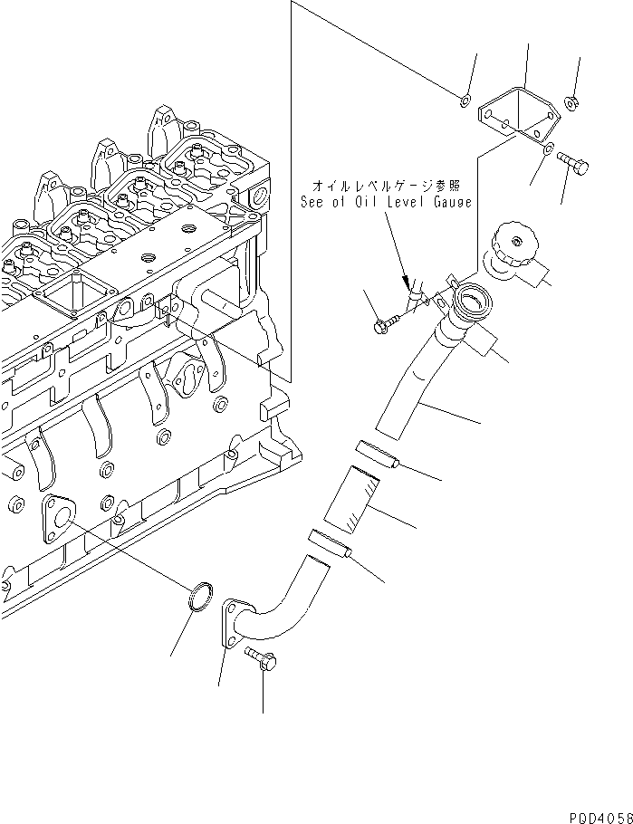 Komatsu parts book diagram for S6D102E-1T S/N 26200929-UP: OIL FILLER(#26221255-26230516)